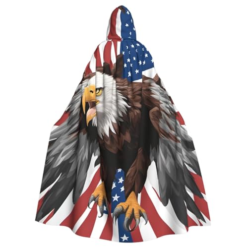SXOOGE Adler mit USA-Flagge, Unisex, Cosplay-Kostüm, Halloween, Kapuzenumhang, Umhang für Party, Verkleidung, volle Länge, Uniform-Bademantel SXOOGE Adler mit USA-Flagge, Unisex, Cosplay-Kostüm, Halloween, Kapuzenumhang, Umhang für Party, Verkleidung, volle Länge, Uniform-Bademantel von SXOOGE