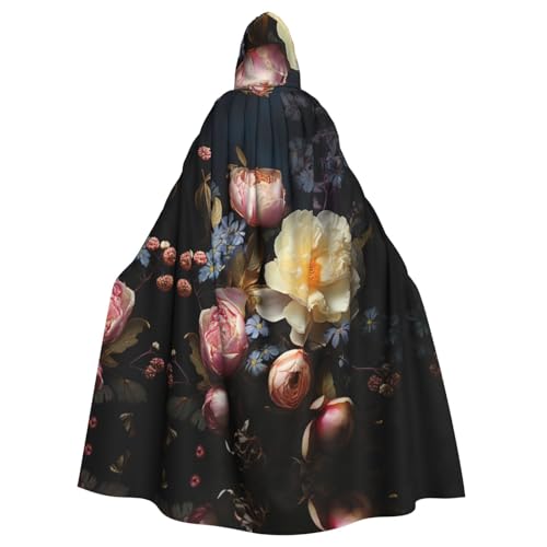 SXOOGE Beautiful Flowers 4 Halloween Cloak Unisex Robe Hooded Cape Cosplay Costume Cape for Halloween Hooded Uniform von SXOOGE