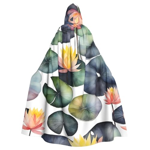 SXOOGE Black Lily Pads 1 Halloween Umhang Unisex Robe Kapuzenumhang Cosplay Kostüm Umhang für Halloween Kapuzenuniform SXOOGE Black Lily Pads 1 Halloween Umhang Unisex Robe Kapuzenumhang Cosplay Kostüm Umhang für Halloween Kapuzenuniform von SXOOGE