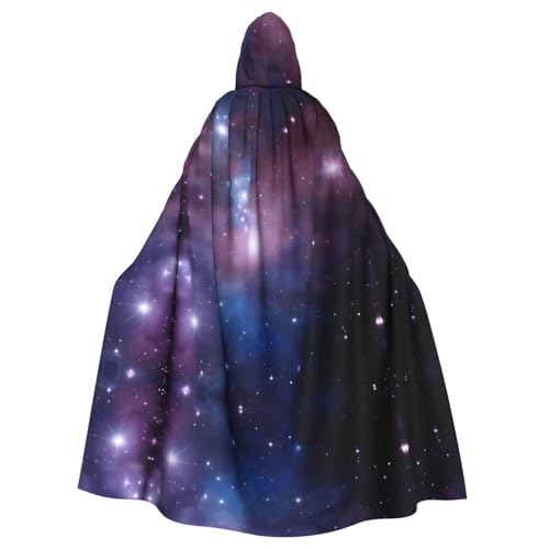 SXOOGE Blau-violettes Galaxie-Kostüm, Unisex, Cosplay-Kostüm, Halloween, Kapuzenumhang für Party, Verkleidung, volle Länge, Uniform-Bademantel von SXOOGE