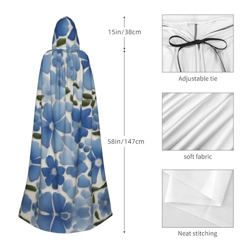 SXOOGE Blaue Blumen Halloween-Umhang Unisex Robe Kapuzenumhang Cosplay Kostüm Umhang für Halloween Kapuzenuniform SXOOGE Blaue Blumen Halloween-Umhang Unisex Robe Kapuzenumhang Cosplay Kostüm Umhang für Halloween Kapuzenuniform von SXOOGE