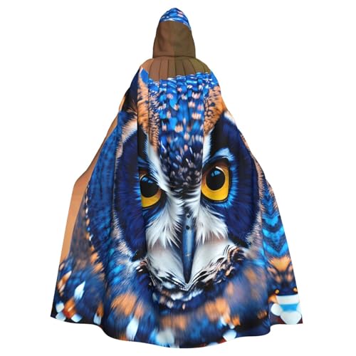 SXOOGE Blaue Eule 1 Halloween-Umhang Unisex Robe Kapuzenumhang Cosplay Kostüm Umhang für Halloween Kapuzenuniform SXOOGE Blaue Eule 1 Halloween-Umhang Unisex Robe Kapuzenumhang Cosplay Kostüm Umhang für Halloween Kapuzenuniform von SXOOGE