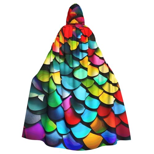 SXOOGE Bunter Regenbogen-Halloween-Umhang, Unisex, Kapuzenumhang, Cosplay-Kostüm, Umhang für Halloween, Kapuzenuniform SXOOGE Bunter Regenbogen-Halloween-Umhang, Unisex, Kapuzenumhang, Cosplay-Kostüm, Umhang für Halloween, Kapuzenuniform von SXOOGE