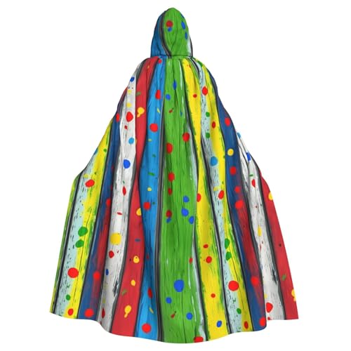 SXOOGE Buntes Holzbrett, Unisex, Cosplay-Kostüm, Halloween, Kapuzenumhang für Party, Verkleidung, durchgehender Uniform-Bademantel von SXOOGE
