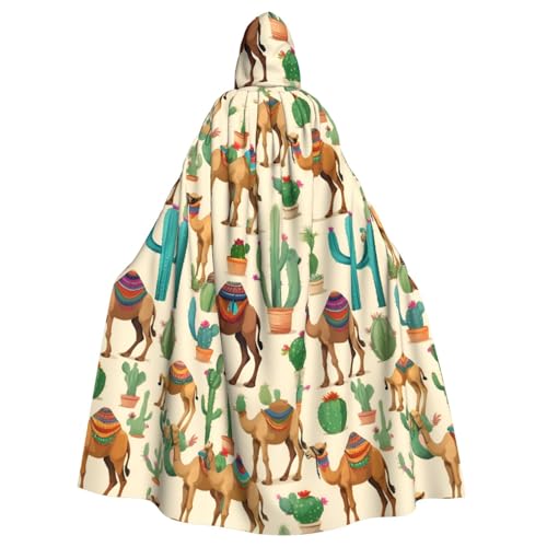 SXOOGE Camel Kaktus Unisex Cosplay Kostüm Halloween Kapuzenumhang Umhang für Party Verkleiden voller Länge Uniform Robe von SXOOGE