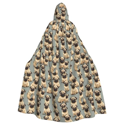 SXOOGE Cartoon-Mops, Unisex, Cosplay-Kostüm, Halloween, Kapuzenumhang, Umhang für Party, Verkleidung, volle Länge, Uniform-Bademantel von SXOOGE