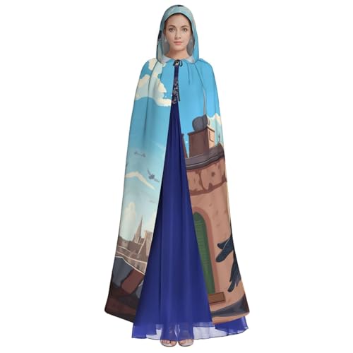SXOOGE Cartoon-Tauben-Halloween-Umhang, Unisex, Kapuzenumhang, Cosplay-Kostüm, Umhang für Halloween, Kapuzenuniform von SXOOGE