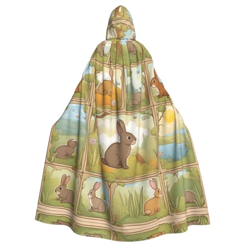 SXOOGE Cartoon-Umhang mit niedlichem Tier, Kaninchen, Unisex, Kapuzenumhang, Cosplay-Kostüm, Umhang für Halloween, Kapuzenuniform SXOOGE Cartoon-Umhang mit niedlichem Tier, Kaninchen, Unisex, Kapuzenumhang, Cosplay-Kostüm, Umhang für Halloween, Kapuzenuniform von SXOOGE