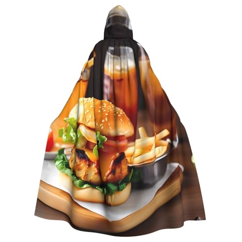 SXOOGE Chicken Leg Burger Drink Unisex Cosplay Kostüm Halloween Kapuzenumhang Umhang für Party Verkleiden voller Länge Uniform Robe SXOOGE Chicken Leg Burger Drink Unisex Cosplay Kostüm Halloween Kapuzenumhang Umhang für Party Verkleiden voller Länge Uniform Robe von SXOOGE