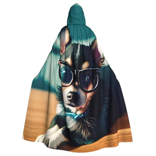 SXOOGE Chihuahua-Hunde-Brille, Halloween-Umhang, Unisex, Kapuzenumhang, Cosplay-Kostüm, Umhang für Halloween, Kapuzenuniform SXOOGE Chihuahua-Hunde-Brille, Halloween-Umhang, Unisex, Kapuzenumhang, Cosplay-Kostüm, Umhang für Halloween, Kapuzenuniform von SXOOGE