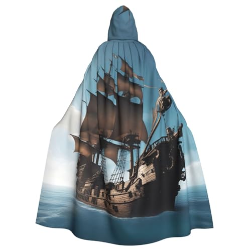 SXOOGE Cooler Piratenschiff-Halloween-Umhang, Unisex, Kapuzenumhang, Cosplay-Kostüm, Umhang für Halloween, Kapuzenuniform SXOOGE Cooler Piratenschiff-Halloween-Umhang, Unisex, Kapuzenumhang, Cosplay-Kostüm, Umhang für Halloween, Kapuzenuniform von SXOOGE