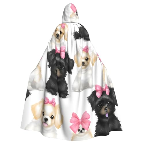 SXOOGE Cosplay-Kostüm, Halloween-Kapuzenumhang mit Pomeranian-Muster, für Party, Verkleidung, volle Länge, Uniform-Bademantel von SXOOGE