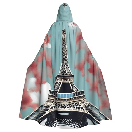SXOOGE Eiffelturm Unisex Cosplay Kostüm Halloween Kapuzenumhang Umhang für Party Verkleiden voller Länge Uniform Robe von SXOOGE