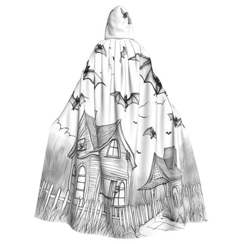 SXOOGE Halloween Fliegende Fledermäuse 1 Unisex Cosplay Kostüm Halloween Kapuzenumhang Umhang für Party Verkleiden voller Länge Uniform Robe von SXOOGE