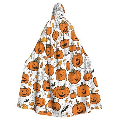 SXOOGE Halloween-Kürbis-Muster, unisex, Cosplay-Kostüm, Halloween-Kapuzenumhang für Partys, Verkleidungen, volle Länge, Uniform-Bademantel von SXOOGE