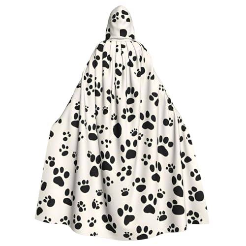 SXOOGE Halloween-Umhang mit Knochen- und Pfotenabdruck, Unisex, Kapuzenumhang, Cosplay-Kostüm, Umhang für Halloween, Kapuzenuniform SXOOGE Halloween-Umhang mit Knochen- und Pfotenabdruck, Unisex, Kapuzenumhang, Cosplay-Kostüm, Umhang für Halloween, Kapuzenuniform von SXOOGE