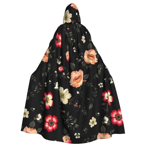 SXOOGE Herbst-Umhang mit schönem Blumenmuster, Unisex, Cosplay, Halloween, Kapuzenumhang, Umhang für Party, Verkleidung, volle Länge, Uniform-Bademantel SXOOGE Herbst-Umhang mit schönem Blumenmuster, Unisex, Cosplay, Halloween, Kapuzenumhang, Umhang für Party, Verkleidung, volle Länge, Uniform-Bademantel von SXOOGE