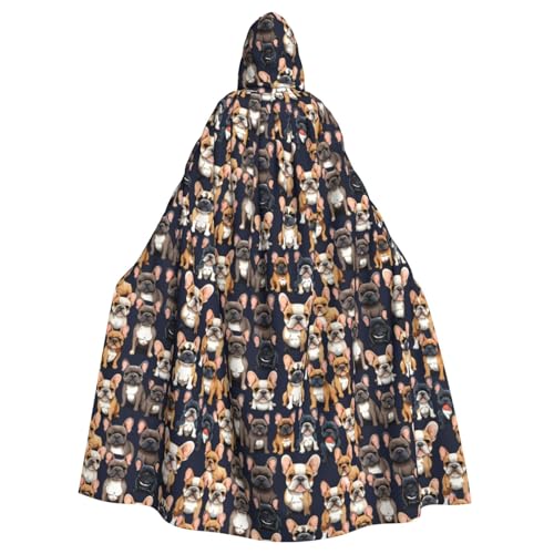 SXOOGE I Love Französische Bulldogge Unisex Cosplay Kostüm Halloween Kapuzenumhang Umhang für Party Verkleiden voller Länge Uniform Robe SXOOGE I Love Französische Bulldogge Unisex Cosplay Kostüm Halloween Kapuzenumhang Umhang für Party Verkleiden voller Länge Uniform Robe von SXOOGE
