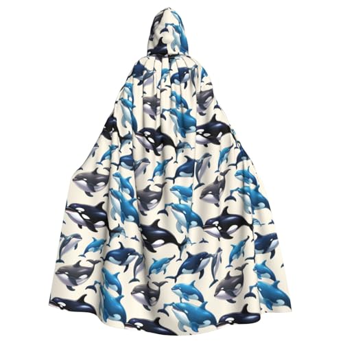 SXOOGE Killerwal Unisex Cosplay Kostüm Halloween Kapuzenumhang Umhang für Party Verkleiden voller Länge Uniform Robe von SXOOGE