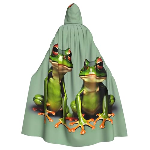 SXOOGE Lustige grüne Frösche 1 Halloween-Umhang, Unisex, Kapuzenumhang, Cosplay-Kostüm, Umhang für Halloween, Kapuzenuniform SXOOGE Lustige grüne Frösche 1 Halloween-Umhang, Unisex, Kapuzenumhang, Cosplay-Kostüm, Umhang für Halloween, Kapuzenuniform von SXOOGE