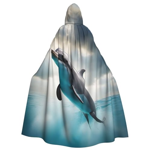 SXOOGE Lustiger Delfin, der dich anschaut, Halloween-Umhang, Unisex, Kapuzenumhang, Cosplay-Kostüm, Umhang für Halloween, Kapuzenuniform SXOOGE Lustiger Delfin, der dich anschaut, Halloween-Umhang, Unisex, Kapuzenumhang, Cosplay-Kostüm, Umhang für Halloween, Kapuzenuniform von SXOOGE