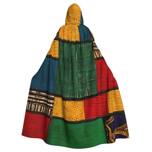 SXOOGE Patchwork-Halloween-Umhang im afrikanischen Stil, Unisex, Kapuzenumhang, Cosplay-Kostüm, Umhang für Halloween, Kapuzenuniform SXOOGE Patchwork-Halloween-Umhang im afrikanischen Stil, Unisex, Kapuzenumhang, Cosplay-Kostüm, Umhang für Halloween, Kapuzenuniform von SXOOGE