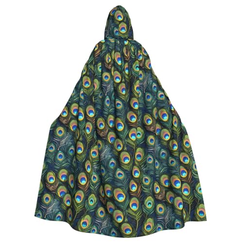 SXOOGE Pfauenfedern, Unisex-Kostüm, Cosplay-Kostüm, Halloween, Kapuzenumhang für Party, Verkleidung, durchgehender Uniform-Bademantel SXOOGE Pfauenfedern, Unisex-Kostüm, Cosplay-Kostüm, Halloween, Kapuzenumhang für Party, Verkleidung, durchgehender Uniform-Bademantel von SXOOGE