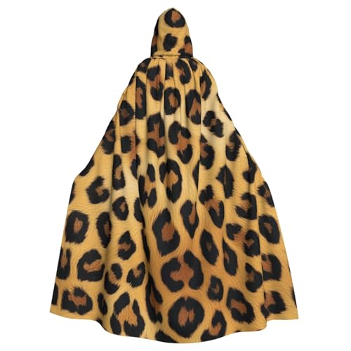 SXOOGE Roher Leopardenmuster, Unisex, Cosplay-Kostüm, Halloween, Kapuzenumhang für Party, Verkleidung, durchgehender Uniform-Bademantel von SXOOGE