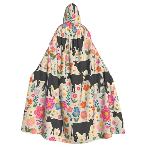 SXOOGE Rote Blume, Kühe, Rinder, Unisex, Cosplay-Kostüm, Halloween, Kapuzenumhang, Umhang für Party, Verkleidung, volle Länge, Uniform-Bademantel SXOOGE Rote Blume, Kühe, Rinder, Unisex, Cosplay-Kostüm, Halloween, Kapuzenumhang, Umhang für Party, Verkleidung, volle Länge, Uniform-Bademantel von SXOOGE