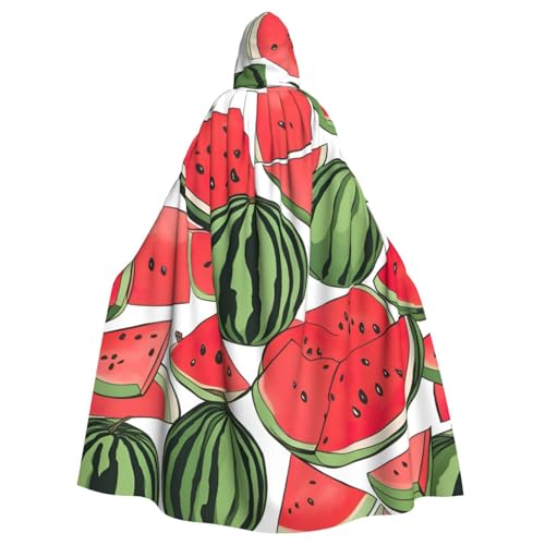 SXOOGE Roter Wassermelonen-Kostüm, Unisex, Cosplay-Kostüm, Halloween, Kapuzenumhang, Umhang für Party, Verkleidung, volle Länge, Uniform-Bademantel von SXOOGE