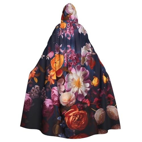 SXOOGE Schöne Blumen 2 Halloween Umhang Unisex Robe Kapuzenumhang Cosplay Kostüm Umhang für Halloween Kapuzenuniform von SXOOGE