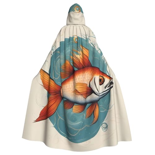 SXOOGE Schöner Fisch-Unisex-Kostüm, Cosplay-Kostüm, Halloween, Kapuzenumhang für Party, Verkleidung, volle Länge, Uniform-Bademantel von SXOOGE