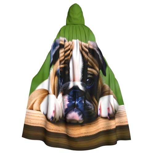 SXOOGE Süßer Bulldoggen-Welpen-Halloween-Umhang, Unisex, Kapuzenumhang, Cosplay-Kostüm, Umhang für Halloween, Kapuzenuniform SXOOGE Süßer Bulldoggen-Welpen-Halloween-Umhang, Unisex, Kapuzenumhang, Cosplay-Kostüm, Umhang für Halloween, Kapuzenuniform von SXOOGE