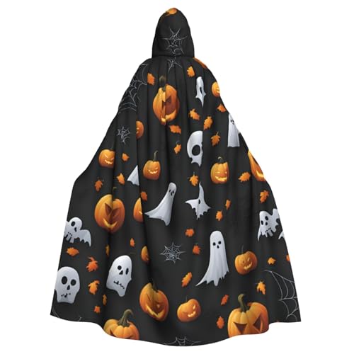 SXOOGE Süßes Halloween-Muster, unisex, Cosplay-Kostüm, Halloween-Kapuzenumhang für Party, Verkleidung, volle Länge, Uniform-Bademantel von SXOOGE