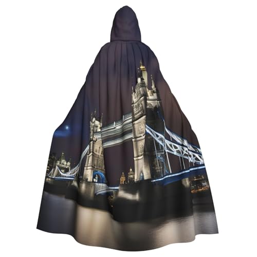 SXOOGE Tower Bridge in London, Unisex-Kostüm, Cosplay-Kostüm, Halloween, Kapuzenumhang für Party, Verkleidung, durchgehender Uniform-Bademantel von SXOOGE