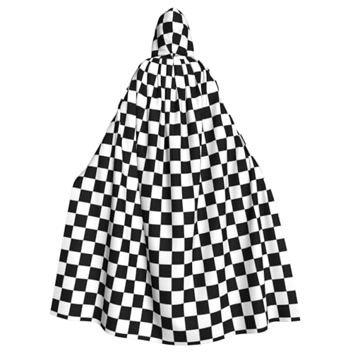 SXOOGE Unisex Cosplay-Kostüm mit Kapuze, karierte Streifen, Umhang mit Kapuze, Umhang für Partys, Ganzkörper-Bademantel SXOOGE Unisex Cosplay-Kostüm mit Kapuze, karierte Streifen, Umhang mit Kapuze, Umhang für Partys, Ganzkörper-Bademantel von SXOOGE