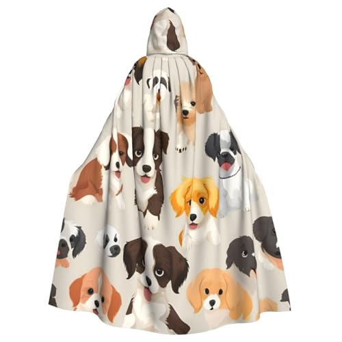 SXOOGE Unisex-Kostüm für Hunderassen, Cosplay, Halloween, Kapuzenumhang für Partys, Ganzkörper-Bademantel von SXOOGE