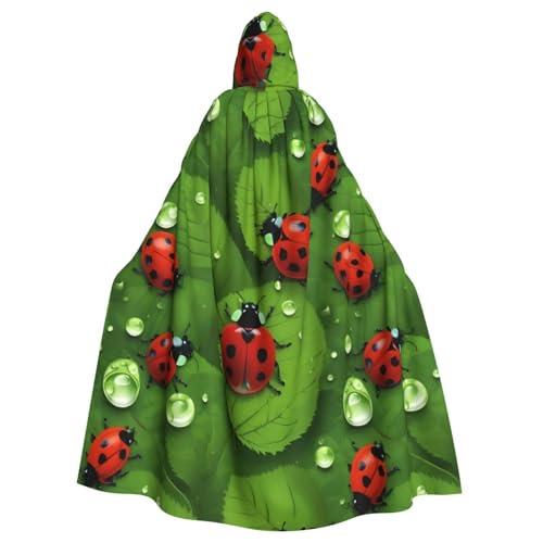 SXOOGE Unisex-Kostüm mit Blättern und Marienkäfern, Cosplay-Kostüm, Halloween-Kapuzenumhang für Party, Verkleidung, durchgehender Uniform-Bademantel von SXOOGE