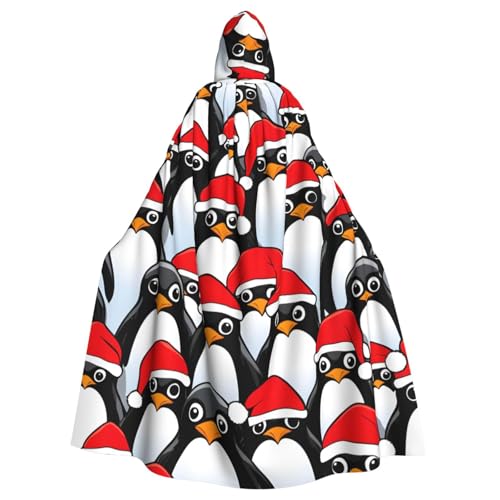 SXOOGE Weihnachtspinguine, Unisex, Cosplay-Kostüm, Halloween, Kapuzenumhang für Party, Verkleidung, durchgehender Uniform-Bademantel von SXOOGE