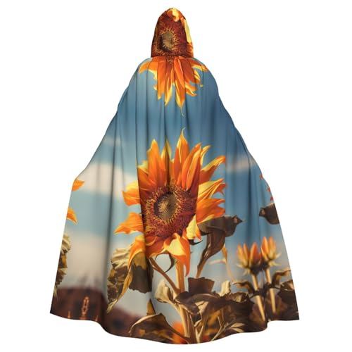 SXOOGE Wunderschöner Sonnenblumen-Halloween-Umhang, Unisex, Kapuzenumhang, Cosplay-Kostüm, Umhang für Halloween, Kapuzenuniform SXOOGE Wunderschöner Sonnenblumen-Halloween-Umhang, Unisex, Kapuzenumhang, Cosplay-Kostüm, Umhang für Halloween, Kapuzenuniform von SXOOGE