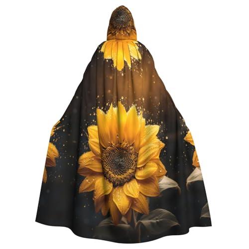 SXOOGE Wunderschöner Sonnenblumen-Umhang mit 4 Halloween-Umhang, Unisex, Kapuzenumhang, Cosplay-Kostüm, Umhang für Halloween, Kapuzenuniform SXOOGE Wunderschöner Sonnenblumen-Umhang mit 4 Halloween-Umhang, Unisex, Kapuzenumhang, Cosplay-Kostüm, Umhang für Halloween, Kapuzenuniform von SXOOGE