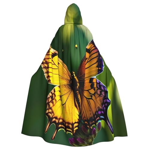 SXOOGE Wunderschöner leuchtender Schmetterlings-Halloween-Umhang, Unisex, Kapuzenumhang, Cosplay-Kostüm, Umhang für Halloween, Kapuzenuniform SXOOGE Wunderschöner leuchtender Schmetterlings-Halloween-Umhang, Unisex, Kapuzenumhang, Cosplay-Kostüm, Umhang für Halloween, Kapuzenuniform von SXOOGE