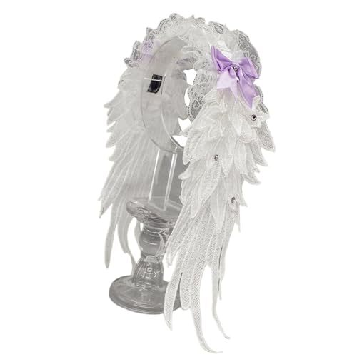Dark Series Engelsflügel-Haarband, Punk, Spitze, Dekoration, Stoff, Kopfbedeckung für Damen, Teenager, Mädchen, Alltag, Anime-Kostüm, Gothic-Haarband von SXRQ