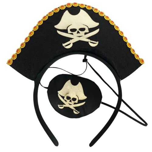 Halloween Piraten Augenklappe Stirnbänder Cosplay Piraten Schädel Kopfbedeckung Haarbänder Kopfbedeckung Halloween Haarbänder Geburtstag Party von SXRQ
