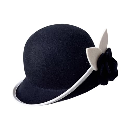 SXRQ Eleganter Fedora-Hut für Cosplay-Partys, Rollkrempe, Kamelien-Blumenhut, Erwachsene, Karneval, Partyhut, Flapper-Kopf-Zubehör SXRQ Eleganter Fedora-Hut für Cosplay-Partys, Rollkrempe, Kamelien-Blumenhut, Erwachsene, Karneval, Partyhut, Flapper-Kopf-Zubehör von SXRQ