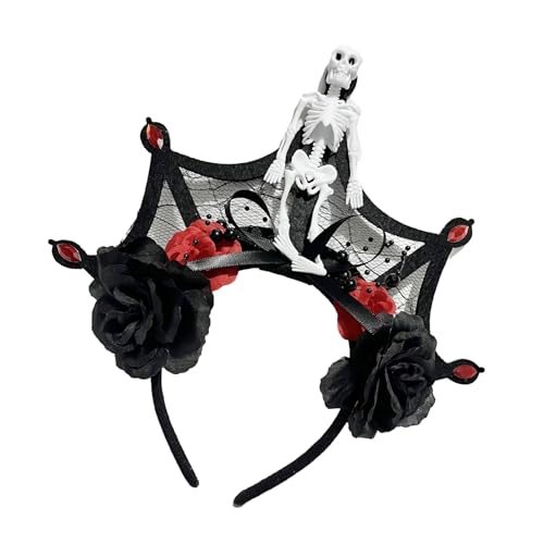 SXRQ Handgefertigtes Skelett-Stirnband, Mädchen, Hexe, Kopfbedeckung, Skelett, Dunkelblut, Kopfbedeckung, Maskeraden, Halloween, Hexenparty SXRQ Handgefertigtes Skelett-Stirnband, Mädchen, Hexe, Kopfbedeckung, Skelett, Dunkelblut, Kopfbedeckung, Maskeraden, Halloween, Hexenparty von SXRQ