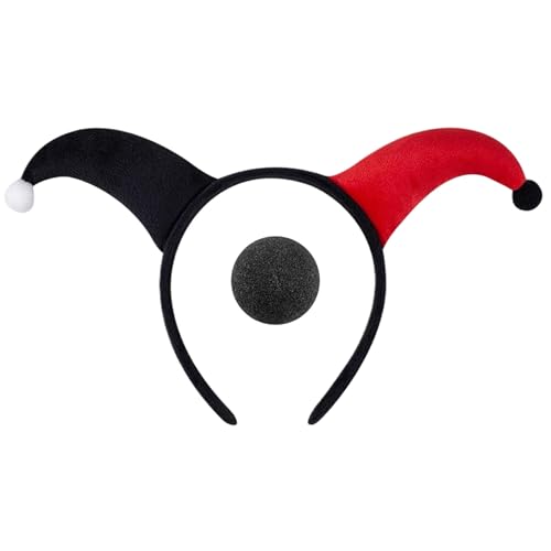 SXRQ Modernes Clown-Stirnband und Nasen-Set, praktischer Stoff, Cosplay-Kopfbedeckung, geeignet für Halloween und Kostümpartys, bequemes Tragen SXRQ Modernes Clown-Stirnband und Nasen-Set, praktischer Stoff, Cosplay-Kopfbedeckung, geeignet für Halloween und Kostümpartys, bequemes Tragen von SXRQ
