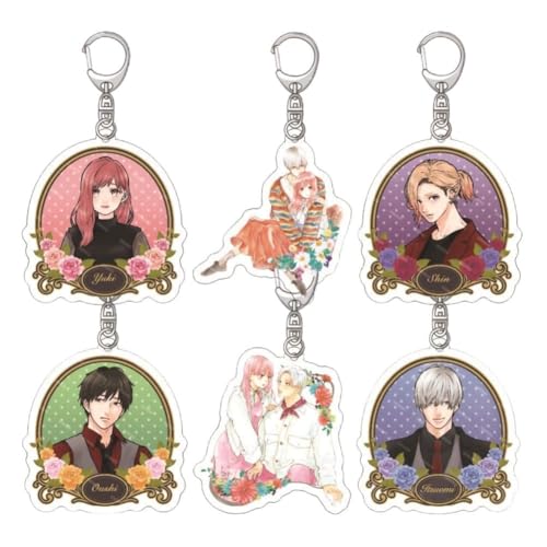 Affection Sign Acryl Schlüsselanhänger 6er Set Niedlich Itose Yuki,Nagi Itsuomi Figur Anhänger Schlüsselring Schlüsselzubehör Handy Anhänger Tasche Dekoration Cos Requisiten von SXYNIO