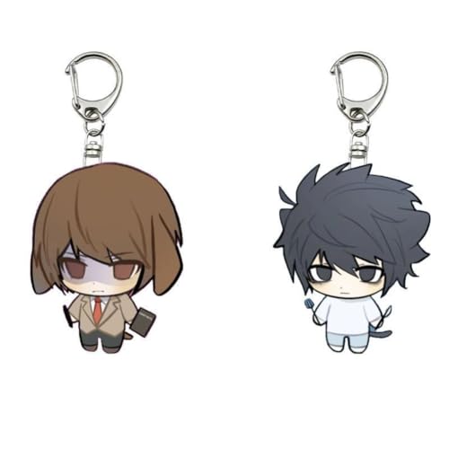 Death,Note Acryl Schlüsselanhänger 2pcs L, Yagami Light Figure Anhänger Schlüsselring Schlüsselzubehör Handy Anhänger Tasche Dekoration Cos Requisiten von SXYNIO