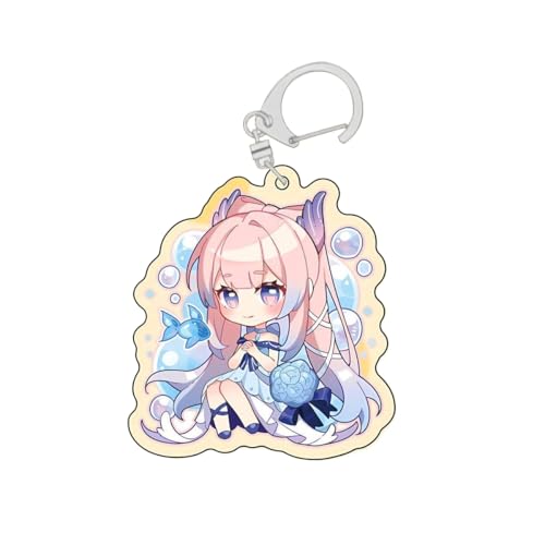 Gen Shin Acryl Schlüsselanhänger Niedlich Ganyu,Hu Tao,Kamisato Ayaka,Keqing,Kokomi Figur Anhänger Schlüsselring Schlüsselzubehör Handy Anhänger Tasche Deko Cos Requisiten (A) von SXYNIO